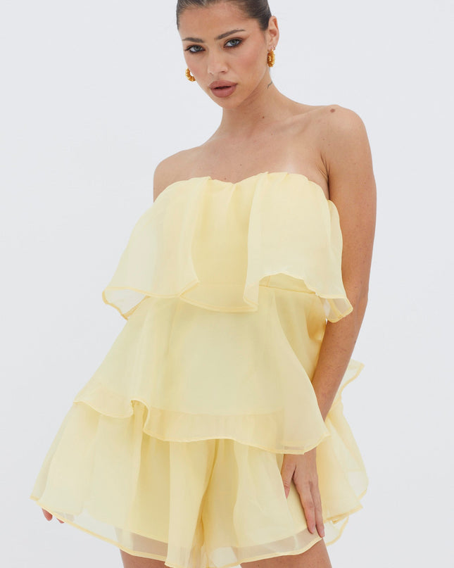 Yellow Tiered Layer Romper