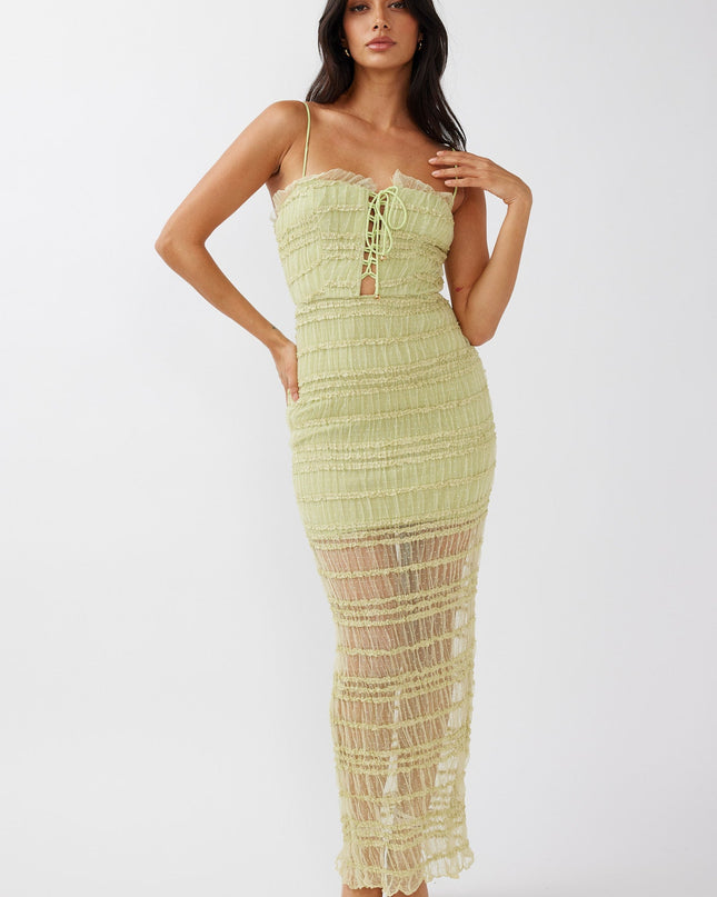 Matcha Roam Frill Trim Lace Dress
