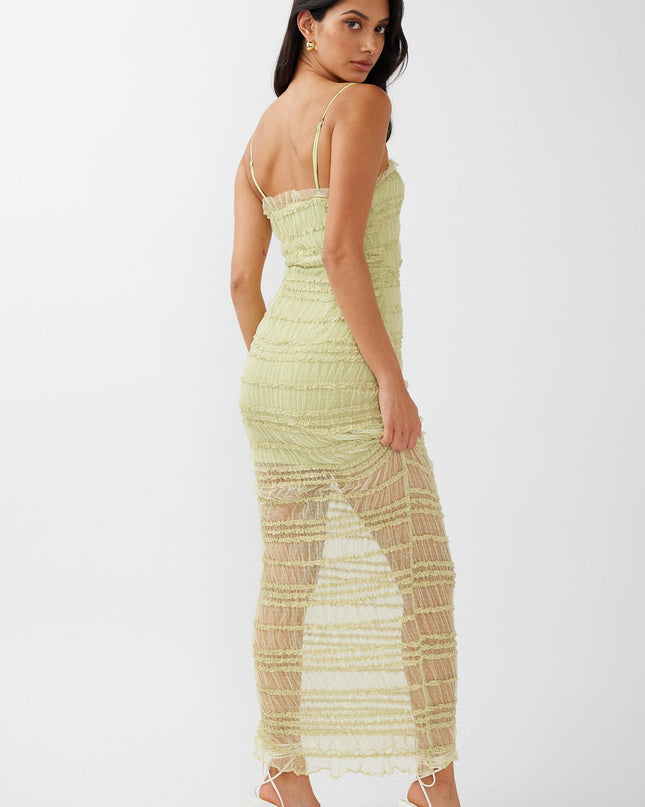 Matcha Roam Frill Trim Lace Dress