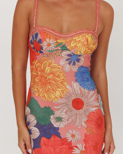Orange Lace Strap Maxi Dress