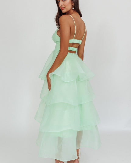 Mint You Tiered Ruffle Midi Dress