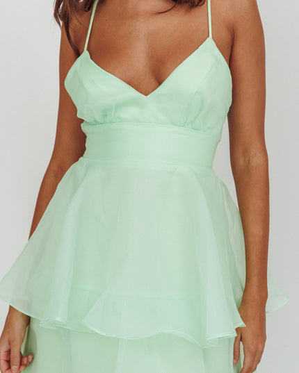 Mint You Tiered Ruffle Midi Dress
