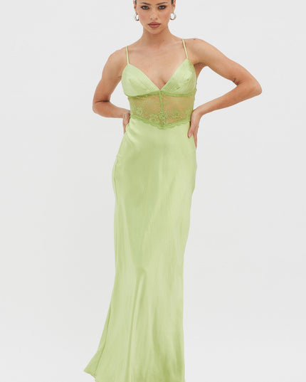 Lace Waist Maxi Dress Apple