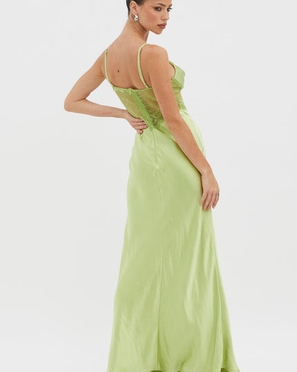 Lace Waist Maxi Dress Apple