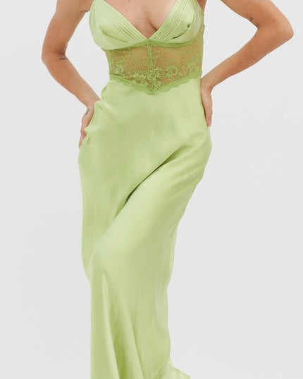 Lace Waist Maxi Dress Apple