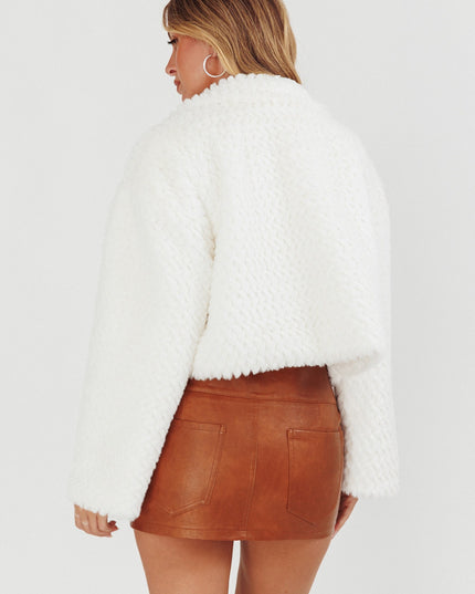White Faux Fur Jacket