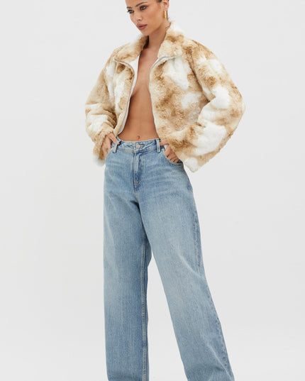 Faux Fur Jacket Coffee