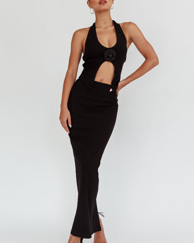 Black Blackthorn Maxi Skirt