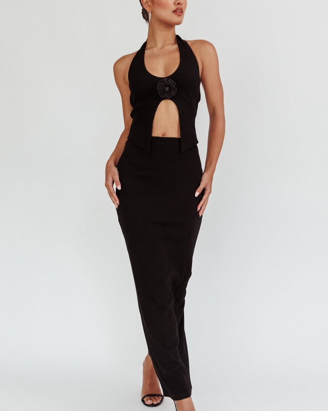 Black Blackthorn Maxi Skirt