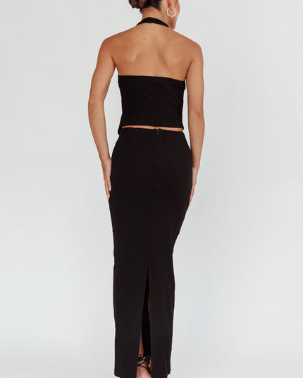 Black Blackthorn Maxi Skirt