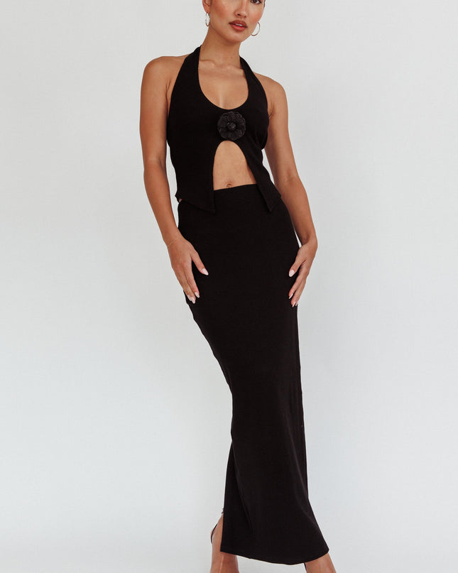 Black Blackthorn Maxi Skirt