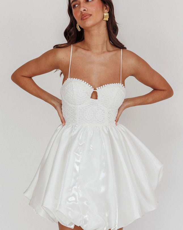 White Bubble Skirt Mini Dress