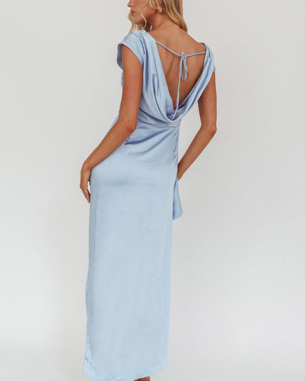 Midnight Cap Sleeve Cowl Back Dress