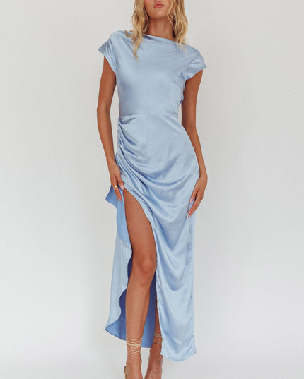 Midnight Cap Sleeve Cowl Back Dress