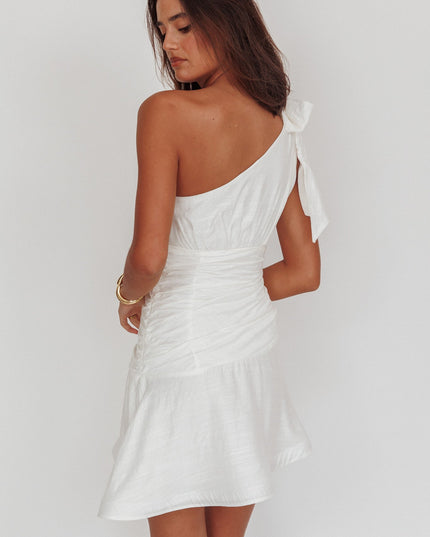 White One Shoulder MIni Dress
