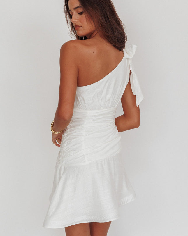 White One Shoulder MIni Dress