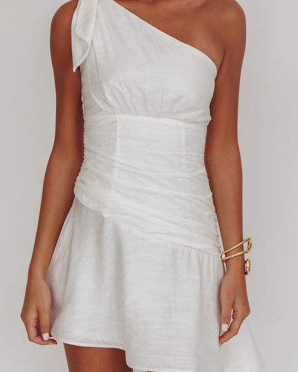 White One Shoulder MIni Dress