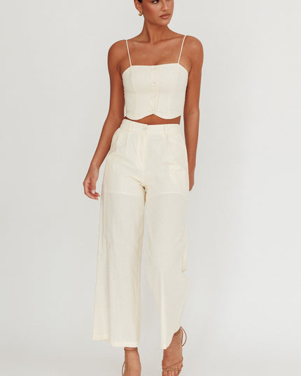 Oat Straight Neck Cropped Top