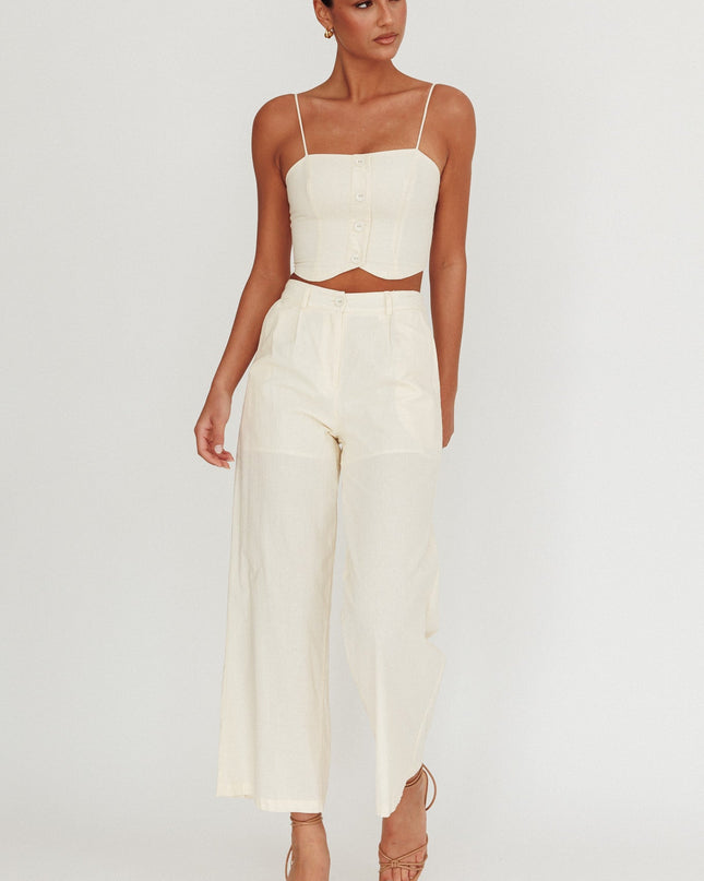 Oat Straight Neck Cropped Top