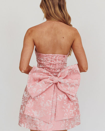 Pink Bow Mini Dress
