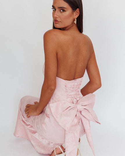 Pink Bow Back Maxi Dress