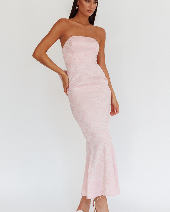 Pink Bow Back Maxi Dress