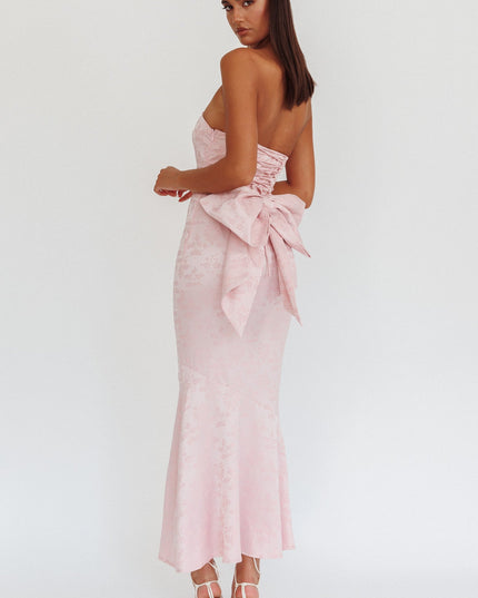 Pink Bow Back Maxi Dress