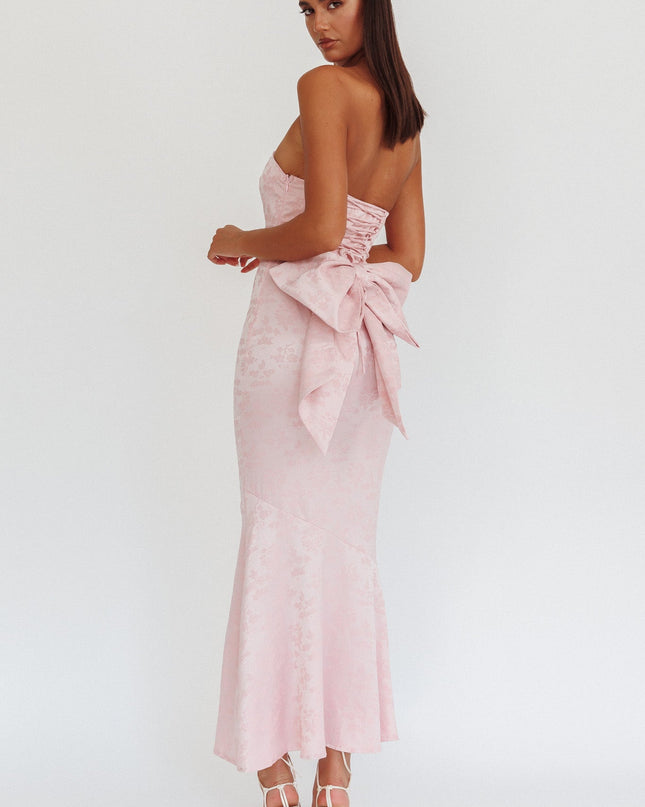 Pink Bow Back Maxi Dress