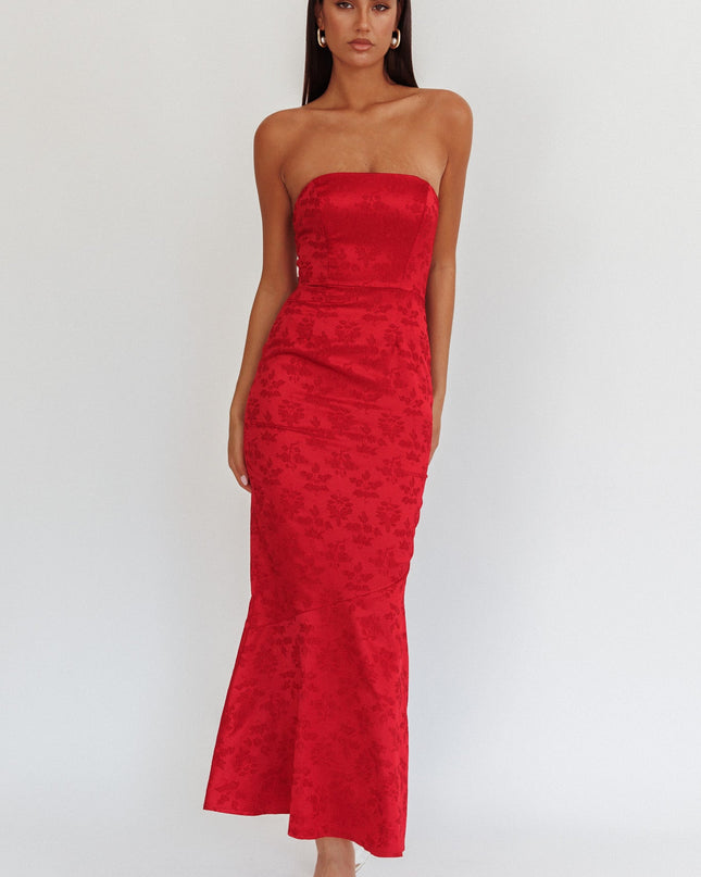 Wine Bow Back Maxi Dress