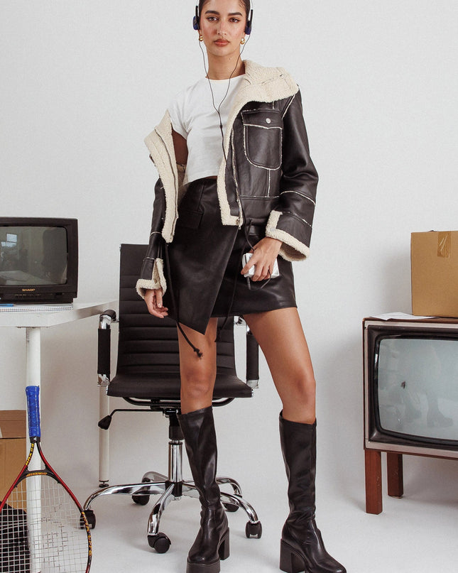 Black Leather Mini Skirt
