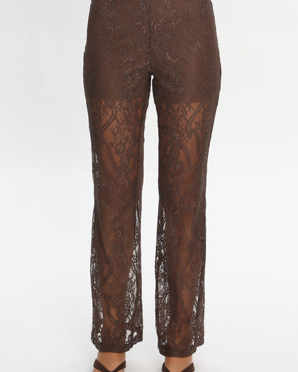 Chocolate Opulent Lace Pants