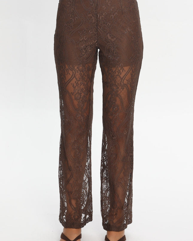 Chocolate Opulent Lace Pants