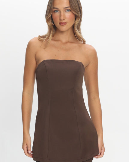 Chocolate Opulent Strapless Top