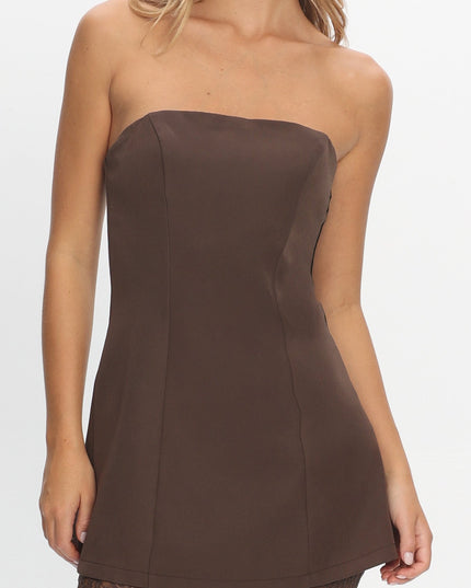 Chocolate Opulent Strapless Top