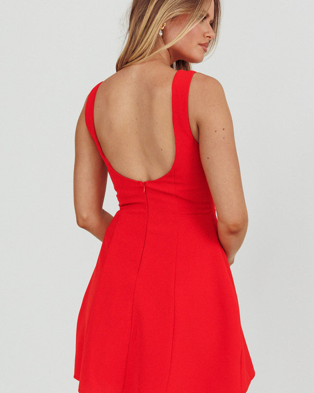 Red Sleeveless A-Line Mini Dress