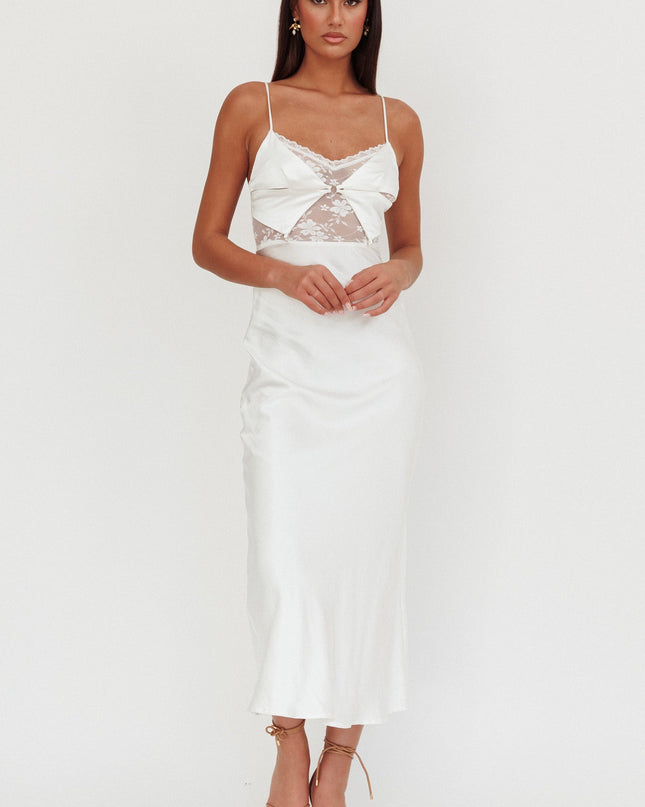 White Lace Bodice Maxi Dress