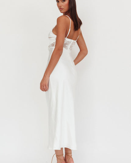 White Lace Bodice Maxi Dress