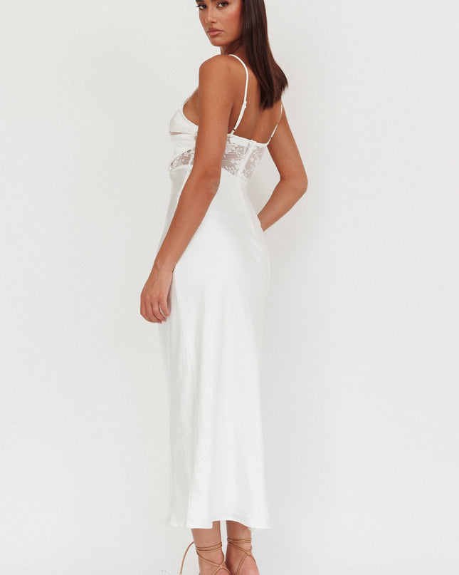 White Lace Bodice Maxi Dress
