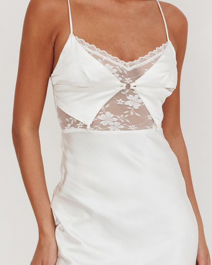 White Lace Bodice Maxi Dress