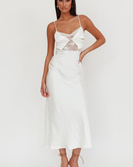 White Lace Bodice Maxi Dress