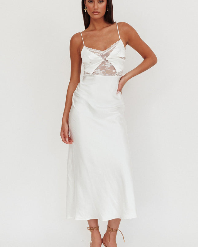 White Lace Bodice Maxi Dress