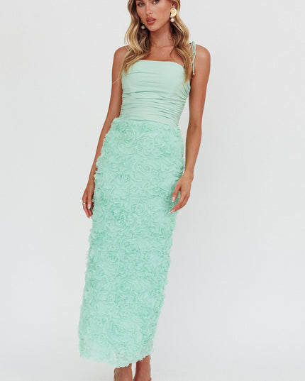 Sage Honor Textured Floral Maxi Dress