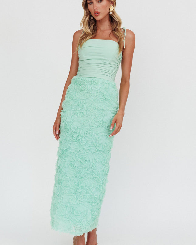 Sage Honor Textured Floral Maxi Dress