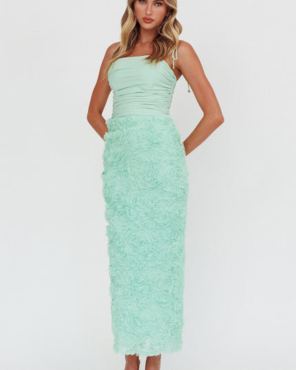 Sage Honor Textured Floral Maxi Dress