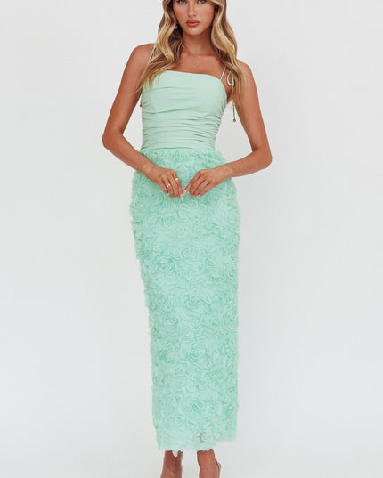 Sage Honor Textured Floral Maxi Dress