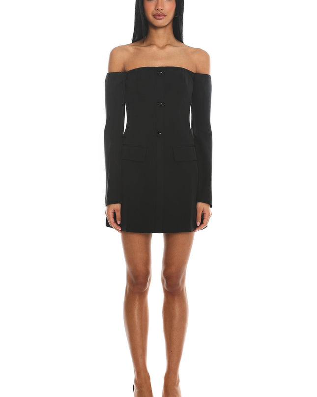 Black Cherry Wine Off Shoulder Mini Dress