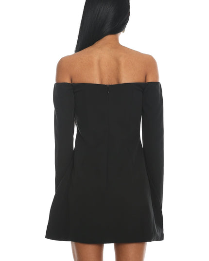 Black Cherry Wine Off Shoulder Mini Dress