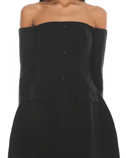 Black Cherry Wine Off Shoulder Mini Dress