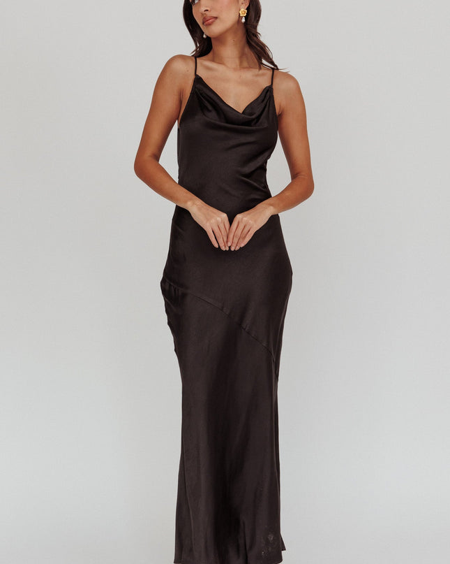 Black Cut-Out Back Maxi Dress