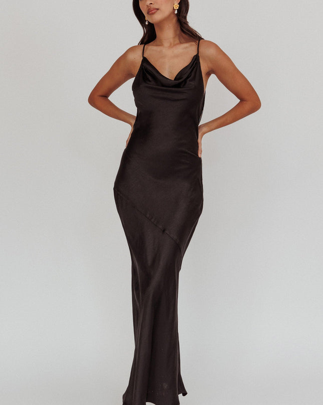 Black Cut-Out Back Maxi Dress